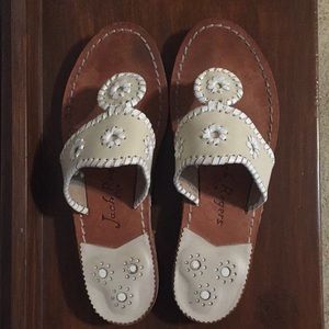 Cream and White Jack Rogers Sandals